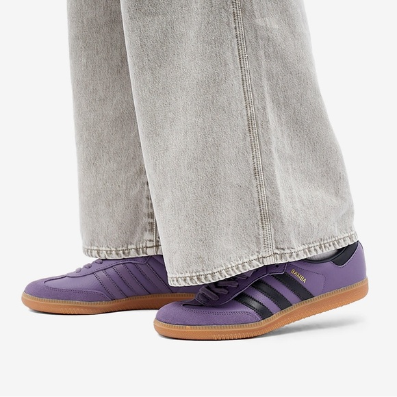 Adidas Samba Leather Purple Shoes - Picture 3 of 14